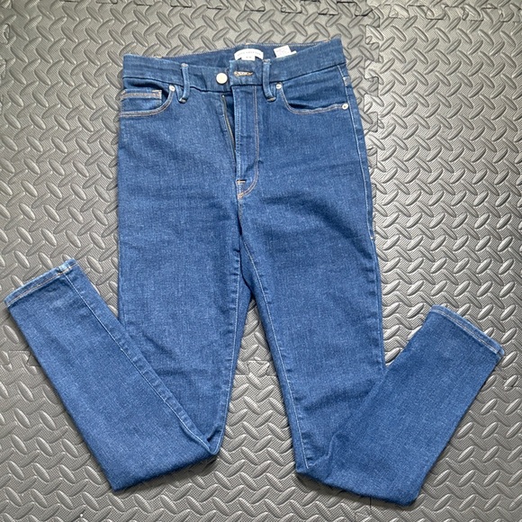 Good American Denim - Good American Always Fits Dark Blue High-Rise Skinny Jeans